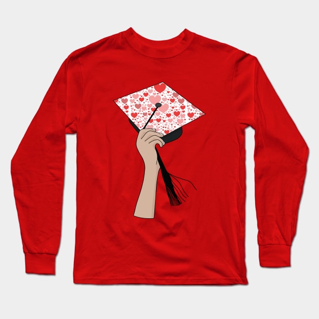 Holding the Square Academic Cap Hearts Long Sleeve T-Shirt by DiegoCarvalho